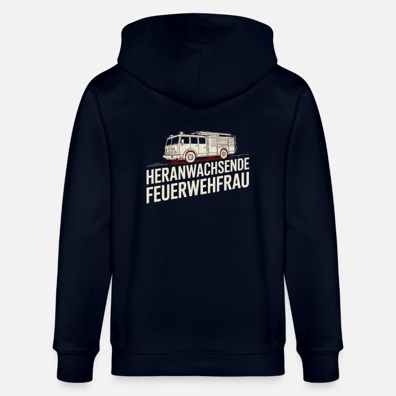 Heranwachsende Feuerwehrfrau – Geschenkidee - Stanley/Stella Unisex Bio-Kapuzenjacke CULTIVATOR - Navy