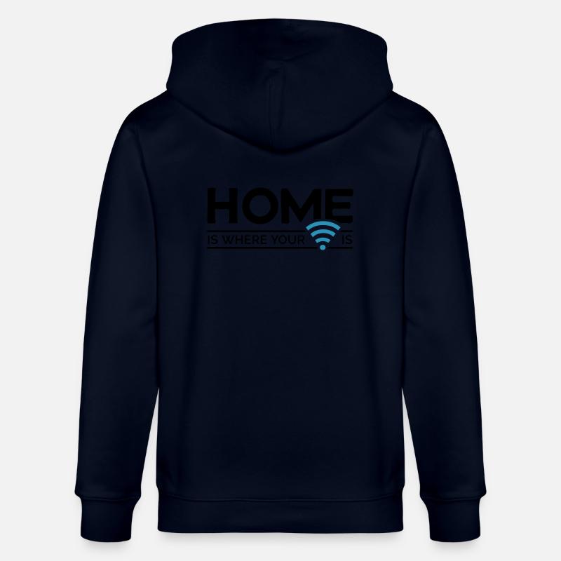 home is where … wi-fi - Stanley/Stella Unisex Bio-Kapuzenjacke CULTIVATOR  - Navy
