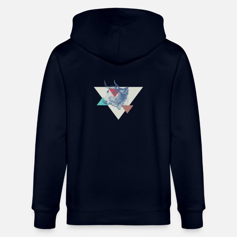 Conception de triangle de vache - Veste à capuche bio CULTIVATOR Stanley/Stella Unisexe - marine