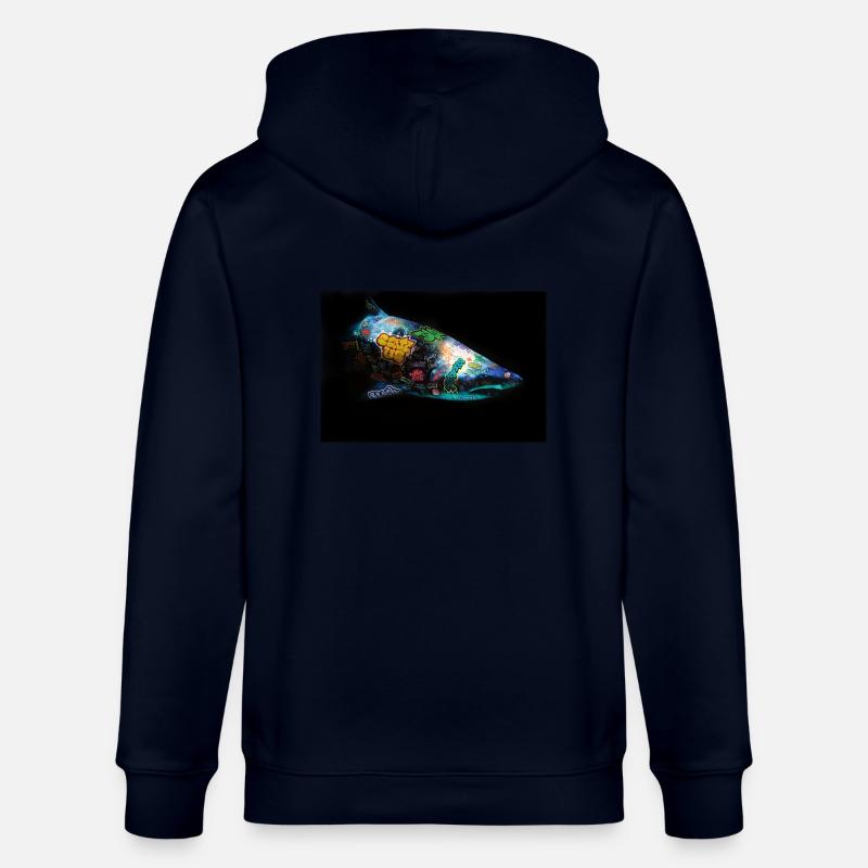Graffiti Requin von Blach® - Stanley/Stella Unisex Bio-Kapuzenjacke CULTIVATOR  - Navy
