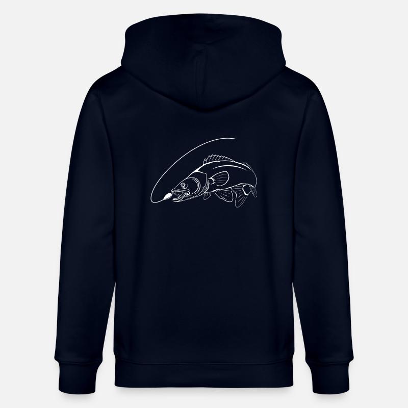 Zander mit Schnur 2 - Stanley/Stella Unisex Bio-Kapuzenjacke CULTIVATOR  - Navy