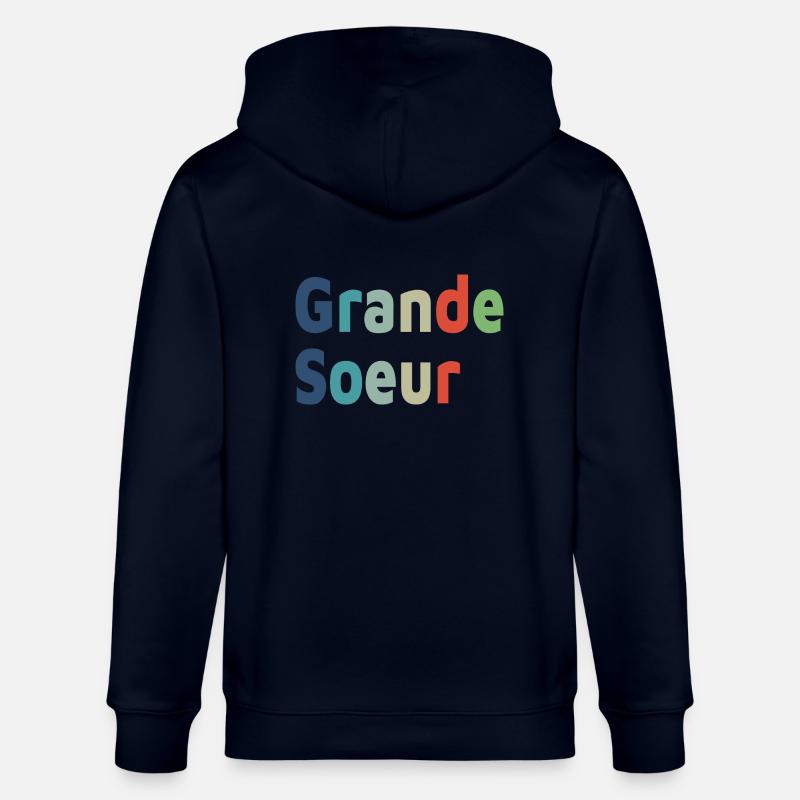 Geburt, große Schwester, großes Mädchen - Stanley/Stella Unisex Bio-Kapuzenjacke CULTIVATOR  - Navy