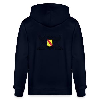 BADEN - Stanley/Stella Unisex Bio-Kapuzenjacke CULTIVATOR  - Navy - Hinten - Anna (173cm)