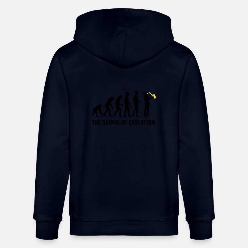 evolution_saxophon_b_2c - Stanley/Stella Unisex Bio-Kapuzenjacke CULTIVATOR  - Navy