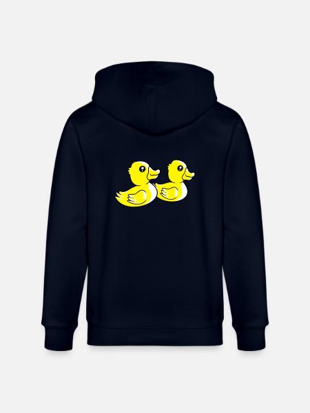 2 ænder svømmevand par to venner hold - Stanley/Stella økologisk unisex-hættejakke CULTIVATOR  - marineblå
