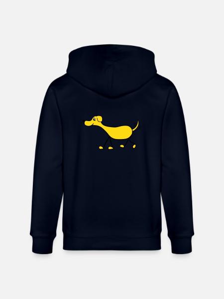 Funny Dog Drawing - Stanley/Stella CULTIVATOR Unisex Organic Hooded Jacket - navy