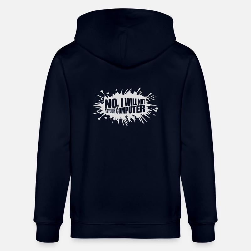not fix your computer - Stanley/Stella CULTIVATOR  Unisex Organic Hooded Jacket - navy