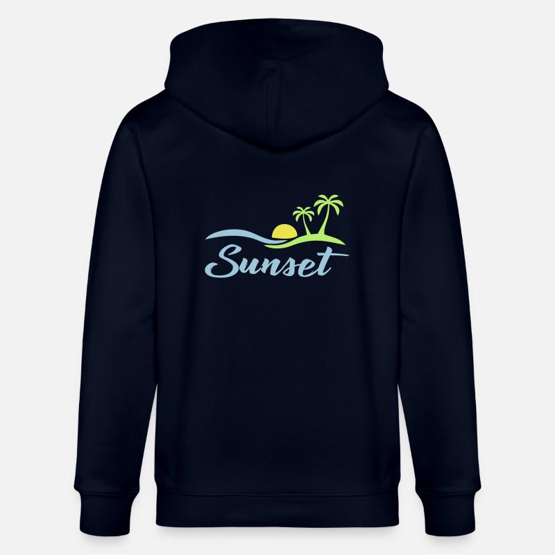 Coucher de soleil plage - Veste à capuche bio CULTIVATOR Stanley/Stella Unisexe - marine