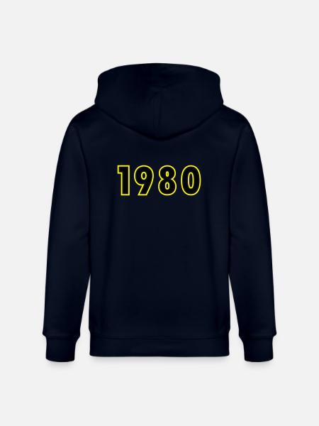 1980 Year Birthday - Stanley/Stella CULTIVATOR Unisex Organic Hooded Jacket - navy