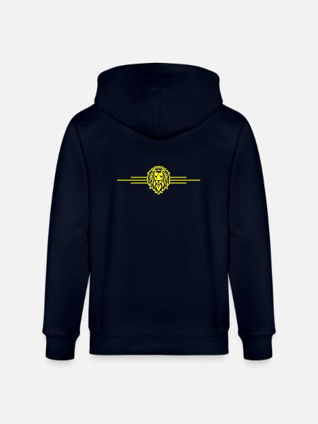 Lion Symbol King Crown - Stanley/Stella CULTIVATOR  Unisex Organic Hooded Jacket - navy