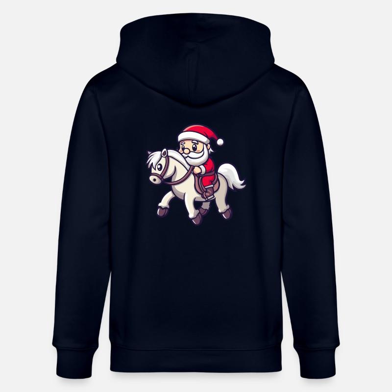 Pferd Weihnachtsmann - Stanley/Stella Unisex Bio-Kapuzenjacke CULTIVATOR - Navy