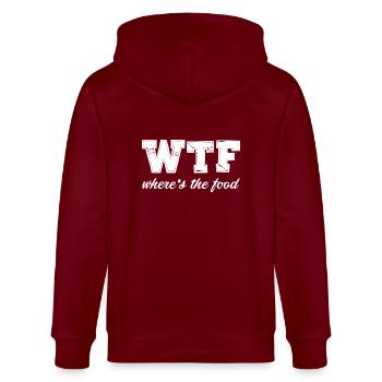 WTF où est la nourriture - Veste à capuche bio CULTIVATOR Stanley/Stella Unisexe - bordeaux - Dos - Anna (173cm)