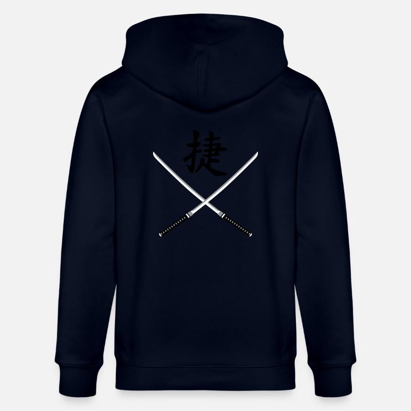 samurai_schwert_victory_3c - Stanley/Stella Unisex Bio-Kapuzenjacke CULTIVATOR - Navy