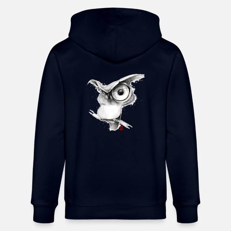Skizzenhafte Eule - Stanley/Stella Unisex Bio-Kapuzenjacke CULTIVATOR  - Navy