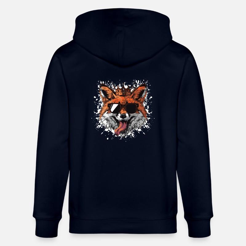 Fox Comic - Stanley/Stella CULTIVATOR  Unisex Organic Hooded Jacket - navy