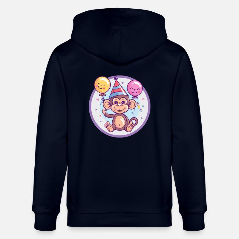 Singe Anniversaire Bébé - Veste à capuche bio CULTIVATOR Stanley/Stella Unisexe - marine