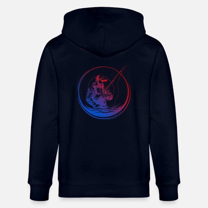 Fishing Silhouette Bunt - Stanley/Stella Unisex Bio-Kapuzenjacke CULTIVATOR  - Navy