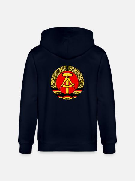 ddr gdr emblem - Stanley/Stella CULTIVATOR Unisex Organic Hooded Jacket - navy
