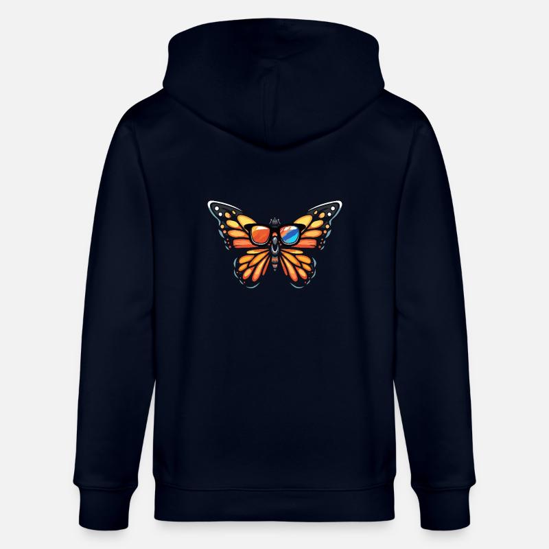 Papillon Bande dessinée cool - Veste à capuche bio CULTIVATOR Stanley/Stella Unisexe - marine