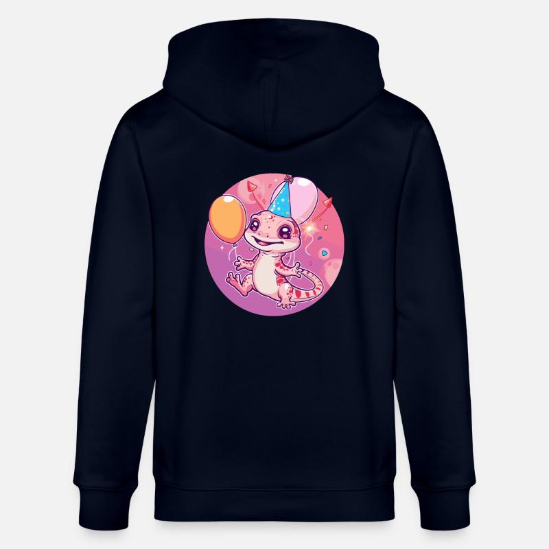 Lizard Birthday Comic - Stanley/Stella CULTIVATOR  Unisex Organic Hooded Jacket - navy