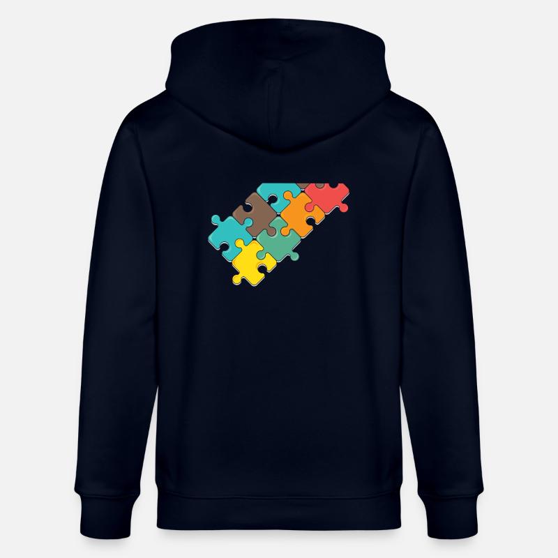 bunt Puzzel design Puzzelteil - Stanley/Stella Unisex Bio-Kapuzenjacke CULTIVATOR  - Navy