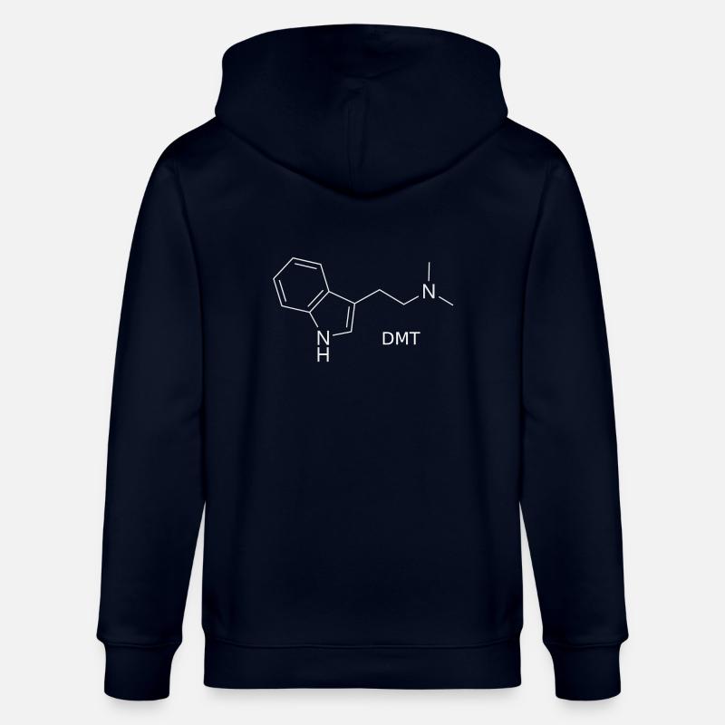 Molécule DMT - blanche avec nom - Veste à capuche bio CULTIVATOR Stanley/Stella Unisexe - marine