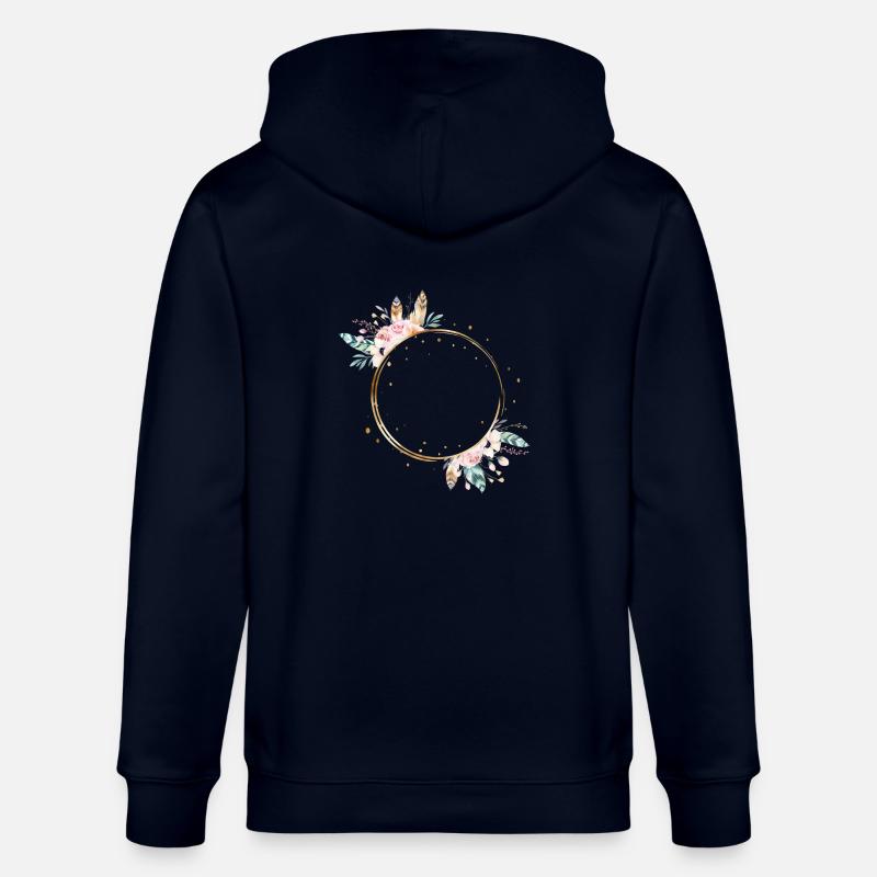 boho flower wreath - Veste à capuche bio CULTIVATOR Stanley/Stella Unisexe - marine