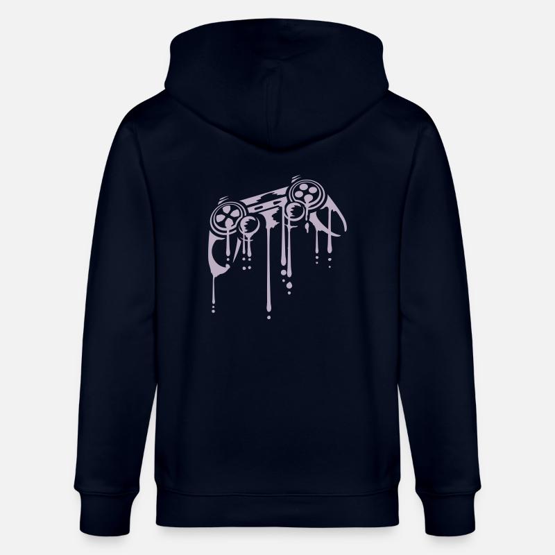 Tropfen Controller Retro Graffiti - Stanley/Stella Unisex Bio-Kapuzenjacke CULTIVATOR  - Navy