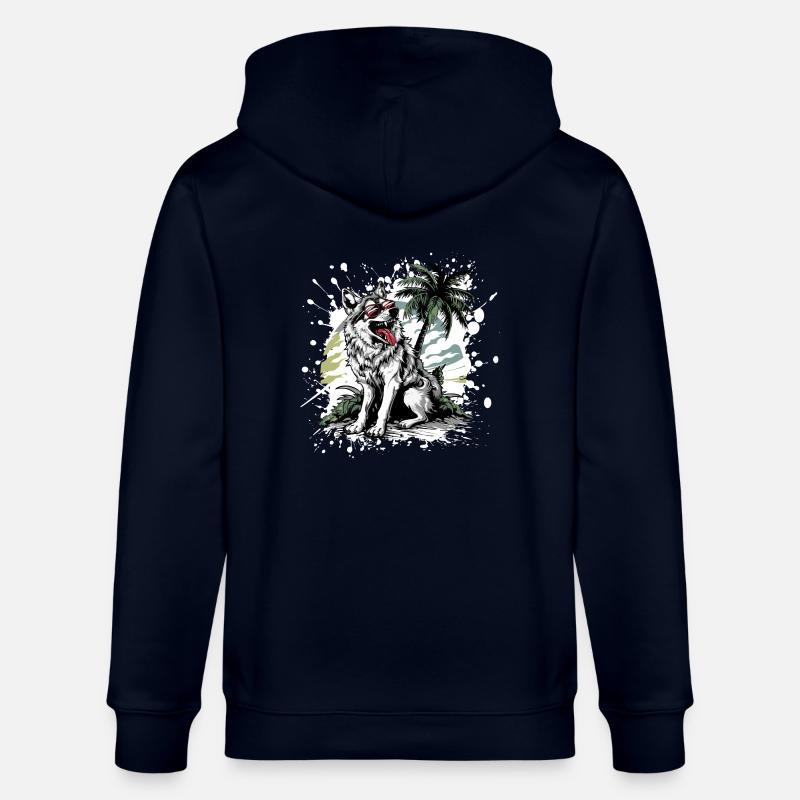 Palmier de l’île Wolf - Veste à capuche bio CULTIVATOR Stanley/Stella Unisexe - marine