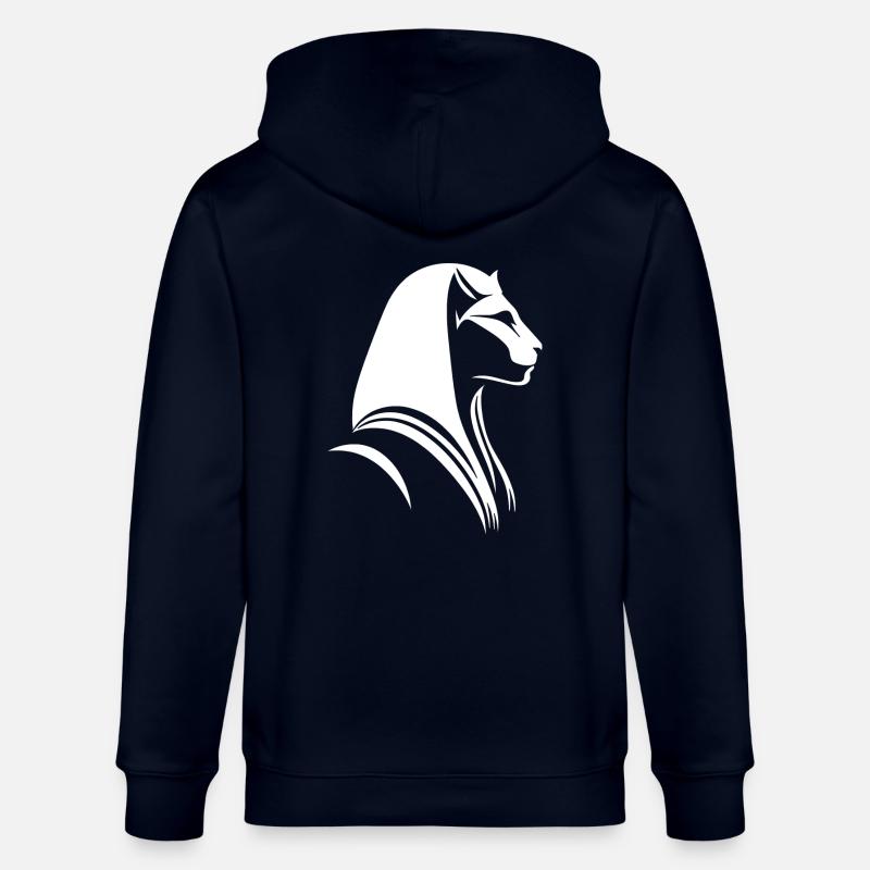 Chat Egypte Pharaon Silhouette - Veste à capuche bio CULTIVATOR Stanley/Stella Unisexe - marine