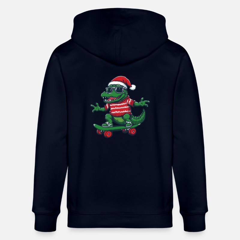 Alligator Noël drôle - Veste à capuche bio CULTIVATOR Stanley/Stella Unisexe - marine