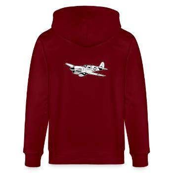 Fighter / pilote de chasse Warhawk 02_weiß - Veste à capuche bio CULTIVATOR Stanley/Stella Unisexe - bordeaux - Dos - Anna (173cm)