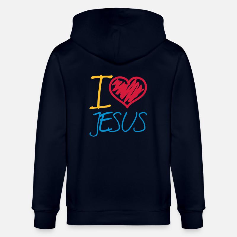 i_love_jesus_gk3 - Veste à capuche bio CULTIVATOR Stanley/Stella Unisexe - marine