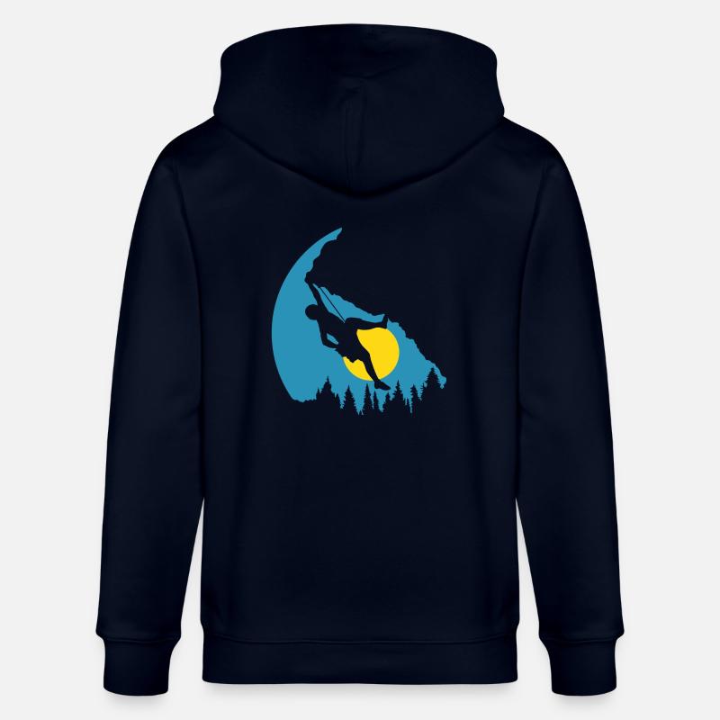 Bäume Sonne Klettern Silhouette - Stanley/Stella Unisex Bio-Kapuzenjacke CULTIVATOR - Navy