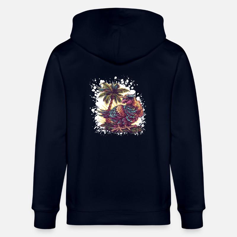 Palmier de l’île Truthan - Veste à capuche bio CULTIVATOR Stanley/Stella Unisexe - marine