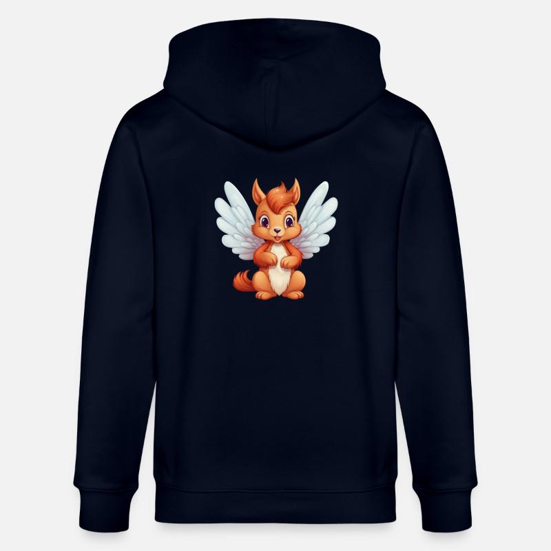 Süßes Eichhörnchen-Engel-Comic - Stanley/Stella Unisex Bio-Kapuzenjacke CULTIVATOR  - Navy