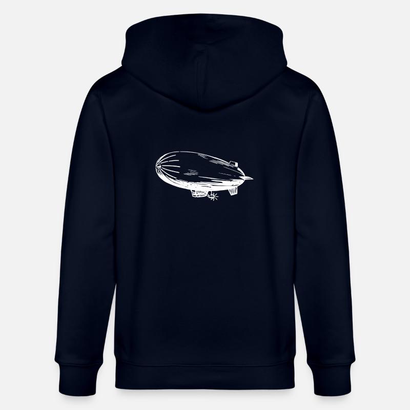 Silhouette eines Luftschiffs – Stilvolles - Stanley/Stella Unisex Bio-Kapuzenjacke CULTIVATOR  - Navy