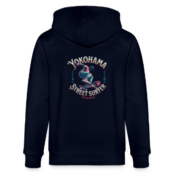 Yokohama Street Surfer - Skatez comme un samouraï - Veste à capuche bio CULTIVATOR Stanley/Stella Unisexe - marine - Dos - Anna (173cm)