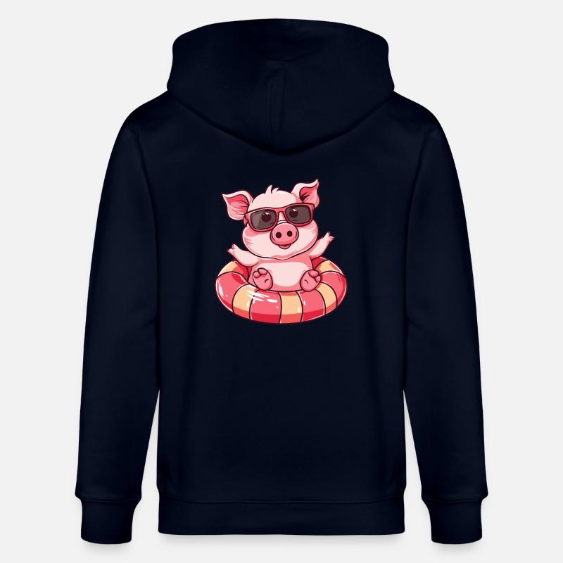 Cochon Été Bande Dessinée - Veste à capuche bio CULTIVATOR Stanley/Stella Unisexe - marine