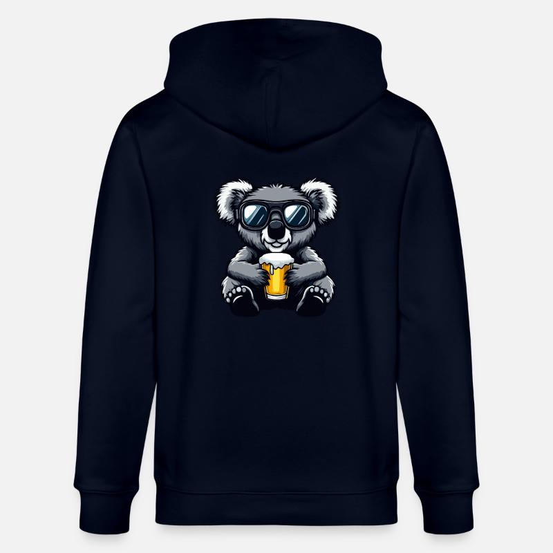 Koala Apres Ski Bier Comic - Stanley/Stella Unisex Bio-Kapuzenjacke CULTIVATOR  - Navy