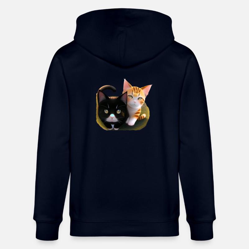 Deux chats mignons - Veste à capuche bio CULTIVATOR Stanley/Stella Unisexe - marine