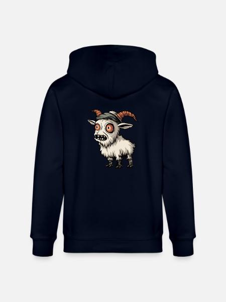 Mountain Goat Halloween Comic Funny - Stanley/Stella CULTIVATOR  Unisex Organic Hooded Jacket - navy