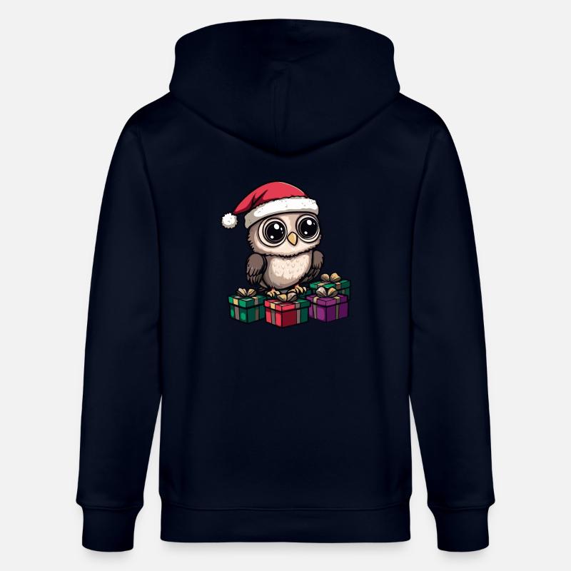 Eule Weihnachten Geschenke - Stanley/Stella Unisex Bio-Kapuzenjacke CULTIVATOR  - Navy
