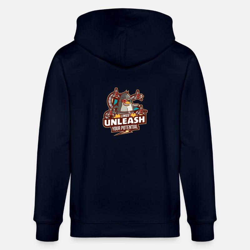 Linux entfesseln Sie Ihr Potenzial - Stanley/Stella Unisex Bio-Kapuzenjacke CULTIVATOR - Navy