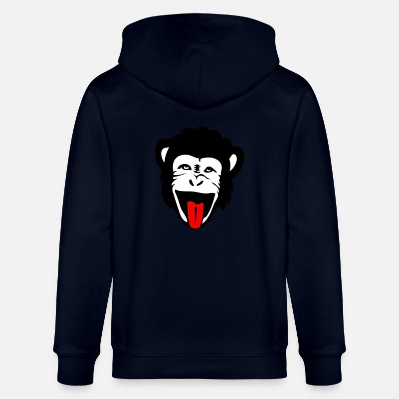 Affe Gorilla Affe Header1 - Stanley/Stella Unisex Bio-Kapuzenjacke CULTIVATOR  - Navy