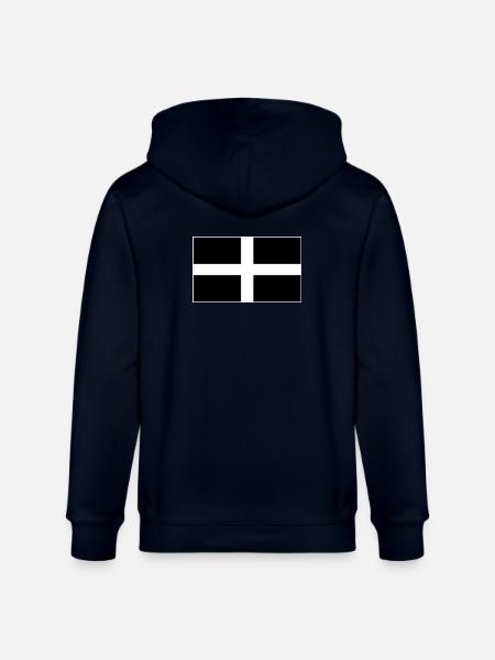 KERNOW FLAG - Stanley/Stella CULTIVATOR  Unisex Organic Hooded Jacket - navy