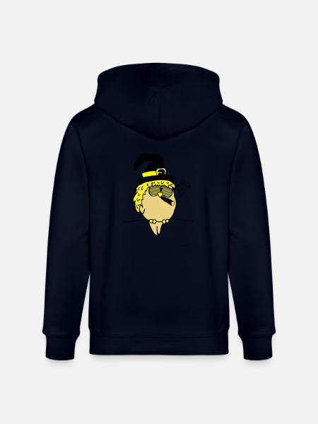 bird_witch_smoke_02 - Stanley/Stella CULTIVATOR  Unisex Organic Hooded Jacket - navy