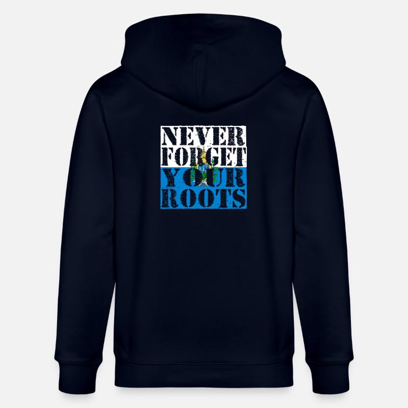 Never-Forget-Roots-Wurzeln-San-Marino - Stanley/Stella Unisex Bio-Kapuzenjacke CULTIVATOR  - Navy