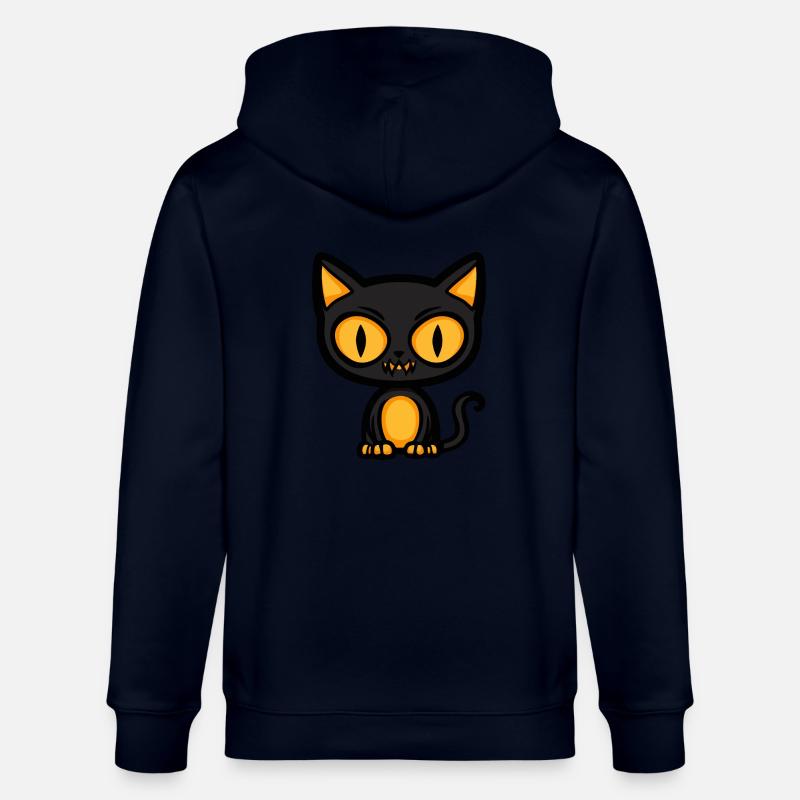 Chat Halloween Bande dessinée Chat - Veste à capuche bio CULTIVATOR Stanley/Stella Unisexe - marine