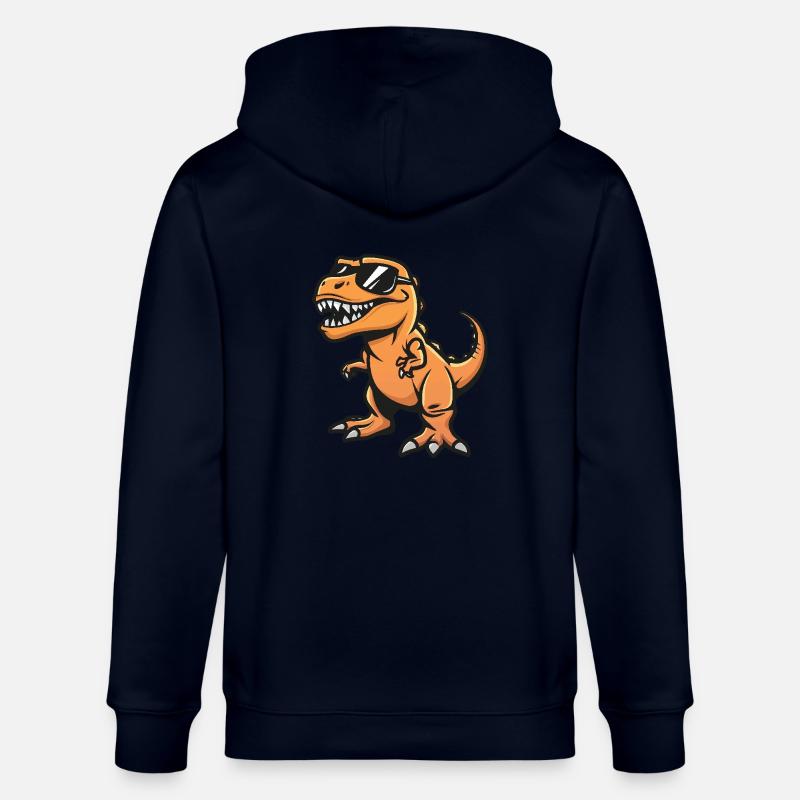 Dinosaur T-Rex Cool Comic - Stanley/Stella CULTIVATOR  Unisex Organic Hooded Jacket - navy